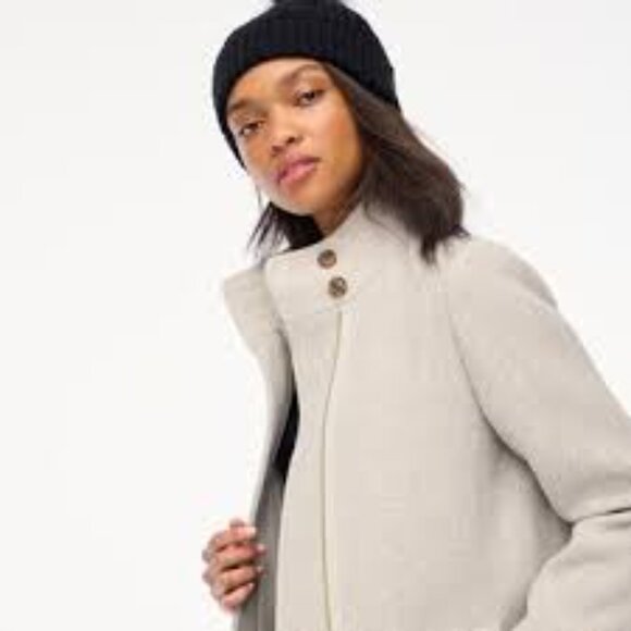 NWT J Crew Factory City coat with button neck size 4 - Picture 3 of 8